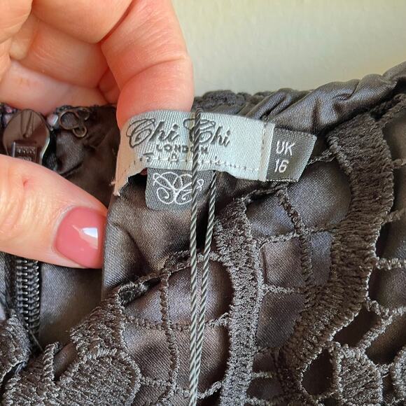 NWT Chi Chi London Black Lace Sandie Dress Whimsigoth Dark Romance Tall Sz12 $95 - Picture 7 of 16